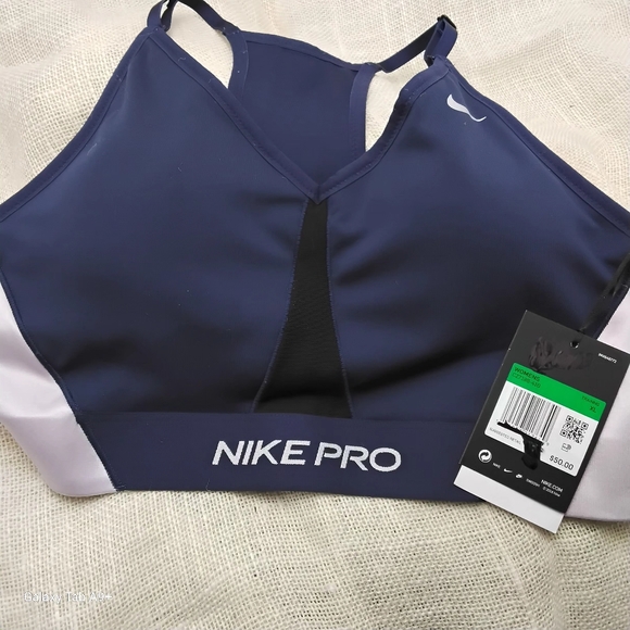 Nike Pro Indy Bra-Navy/white new w/ tag,XL - Picture 5 of 5